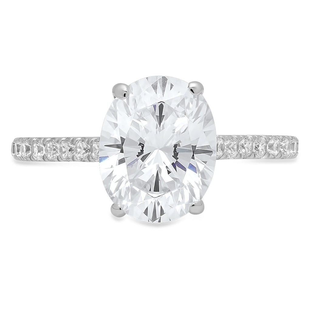Oval Cut Genuine Cultured Diamond Engagement Ring C706696