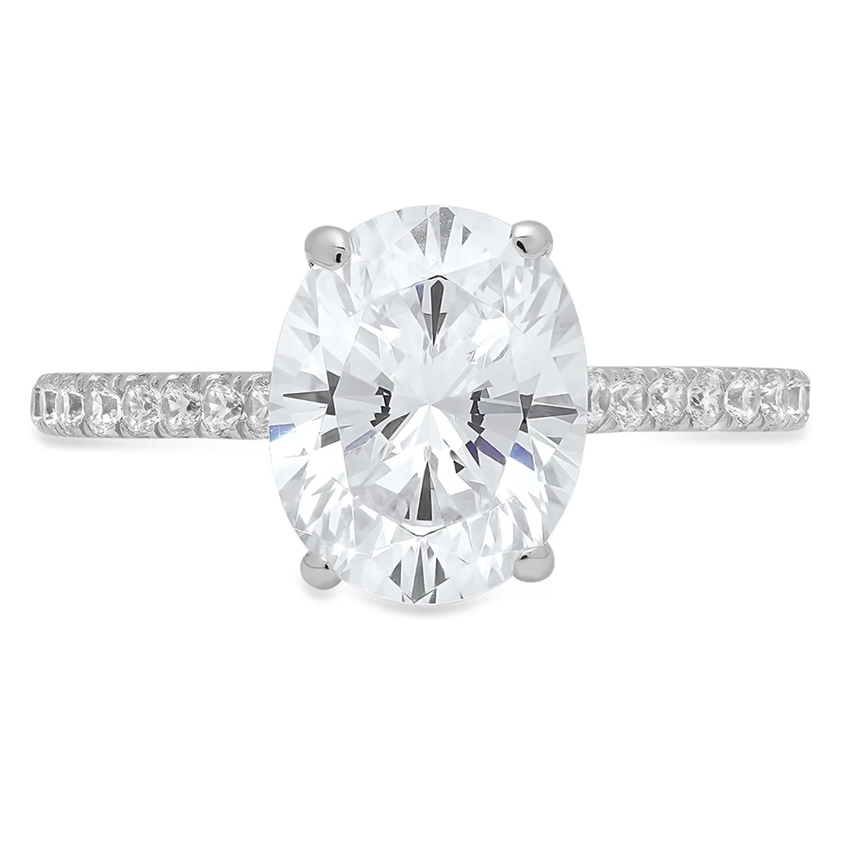 Oval Cut Genuine Cultured Diamond Engagement Ring C706696