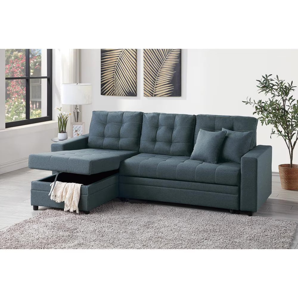 Blue Grey Convertible Sectional P33671