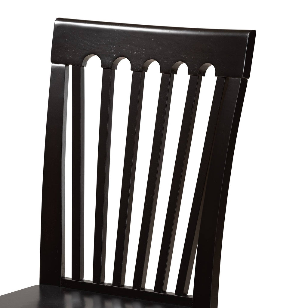 7-Piece Dark Brown Wood Dining Set D630530