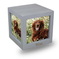 Medium Wood Memorial Urn with Silver Photo Frame W173