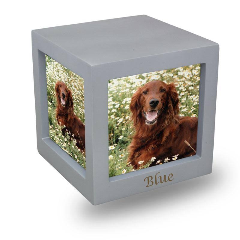 Medium Wood Memorial Urn with Silver Photo Frame W173