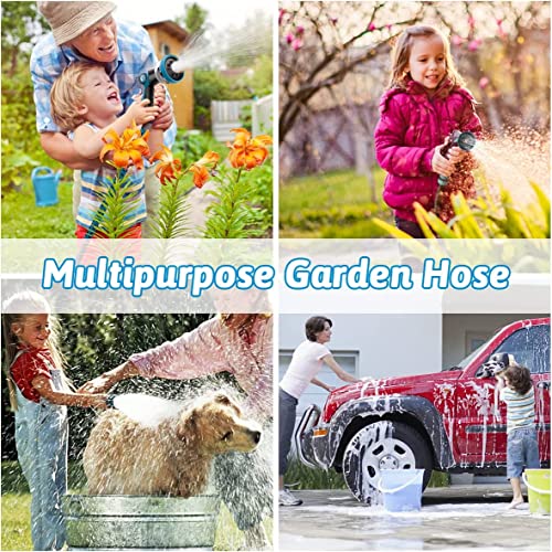 50FT Expandable Garden Hose with Triple Layer Latex Core, 3/4" Solid Metal Fittings, Fabric Nozzle O373687