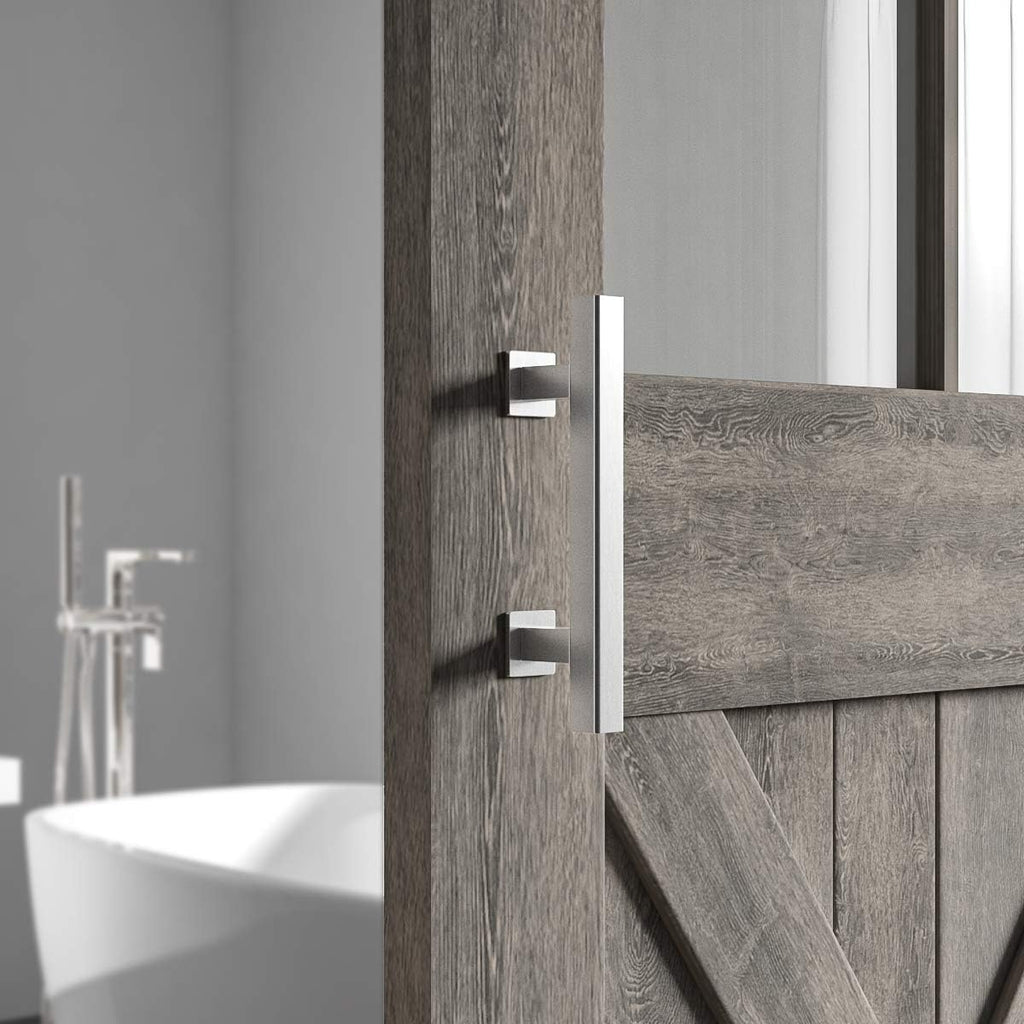 Heavy Duty Sliding Barn Door Handle, Stainless Steel, Square, Pack of 2 C8618