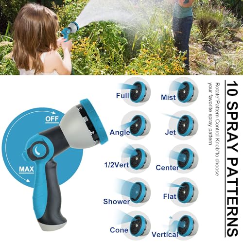 50FT Expandable Garden Hose with Triple Layer Latex Core, 3/4" Solid Metal Fittings, Fabric Nozzle O373687