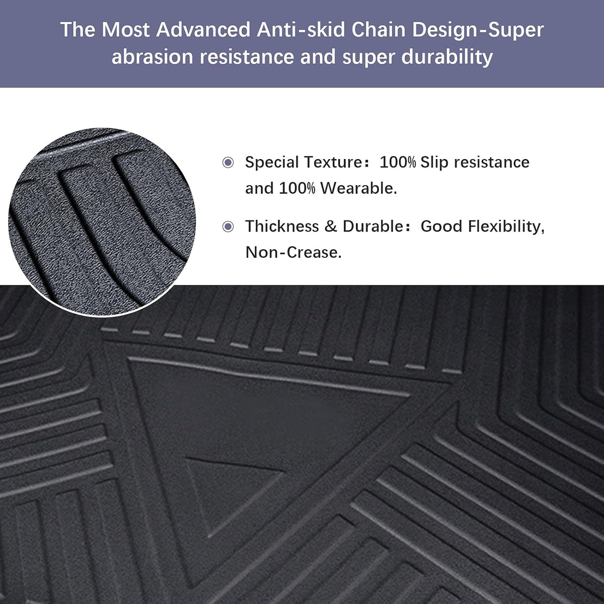 Black TPO Waterproof Rear Cargo Tray Trunk Floor Mat Protector S414840