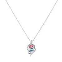 Simulated Birthstone Pendant Necklace in Sterling Silver B66925