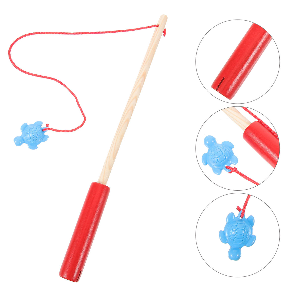 6 Pcs Wooden Magnetic Fishing Rod Puzzle Toy R190735