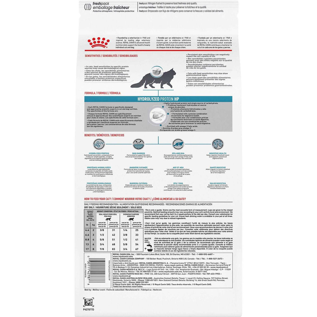 Hypoallergenic Hydrolized Protein Cat Dry Food P7100