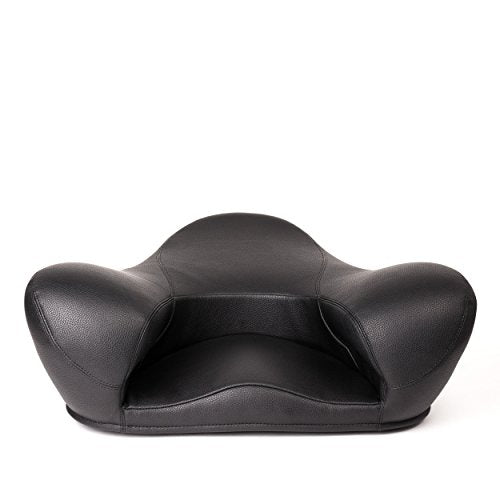 Brown Vegan Leather Ergonomic Meditation Seat Cushion S188392