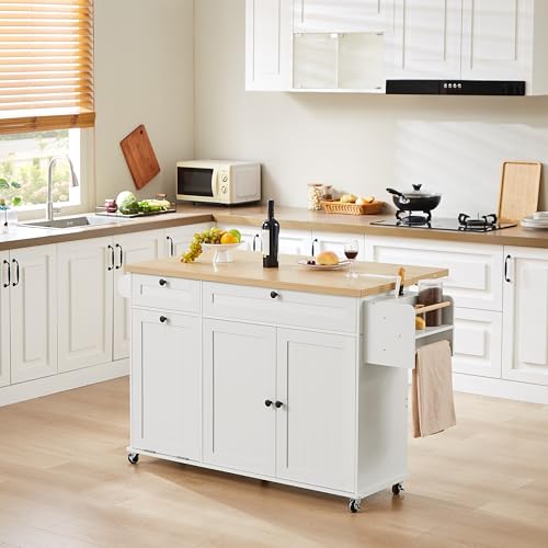 60" Kitchen Island with Power Outlet & Drop Leaf Q383030