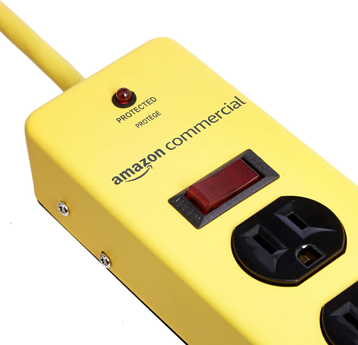 6 PACK Yellow Metal Surge Protector Power Strip O63661