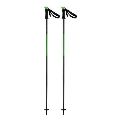 Grey Fluorescent Green Ski Poles (Pair) 135 D7392