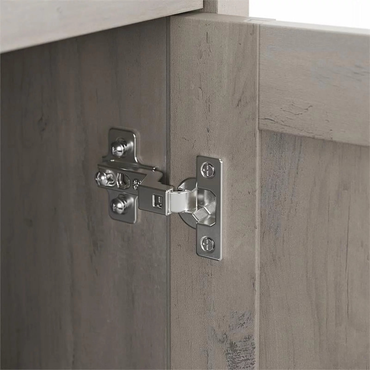 Driftwood Gray Small Computer Desk with Hutch B9409