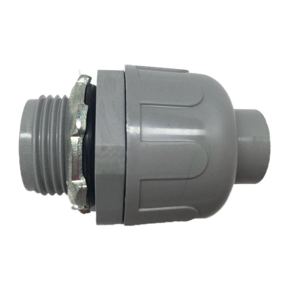 (5-Pack) 2 in. Dia Liquid Tight Non Metallic Electrical PVC Conduit Straight Fitting Connector I274803