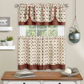 Spice/Tan Window Curtain Tier Pair and Valance Set V307