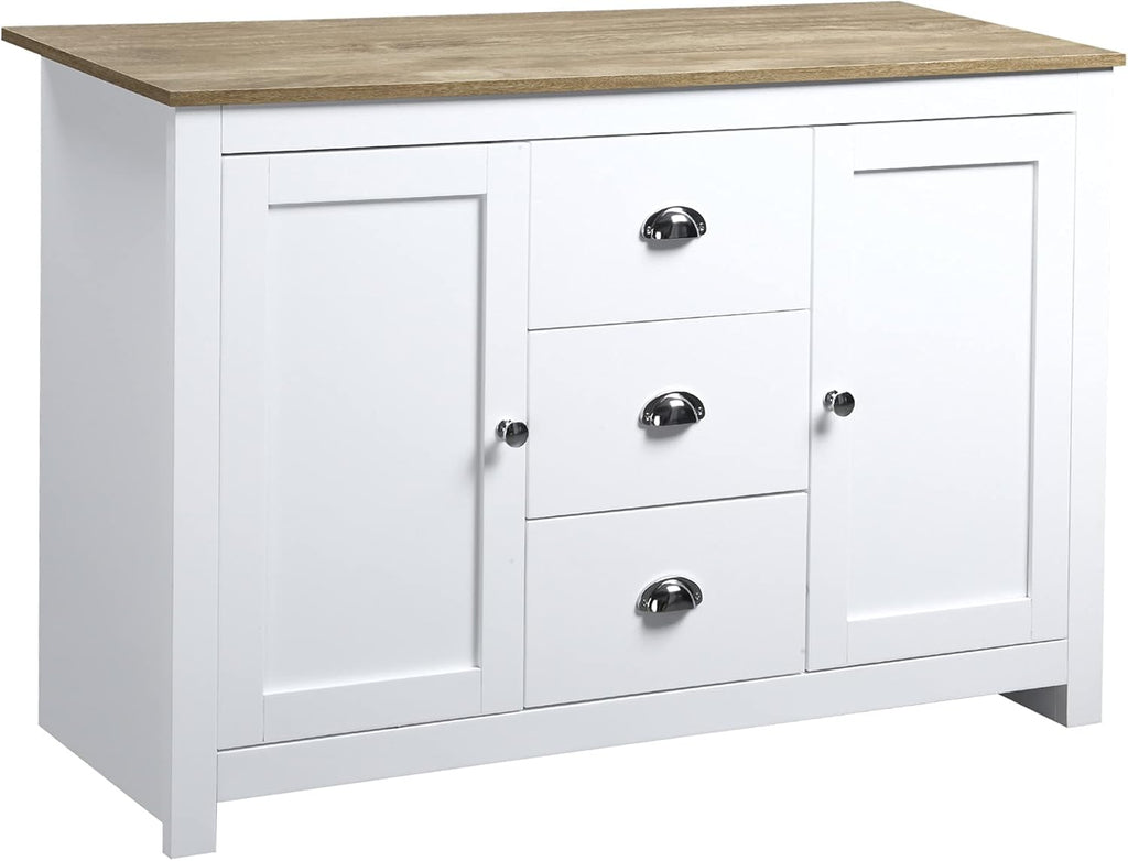 White Kitchen Storage Sideboard with 3 Drawers R3119