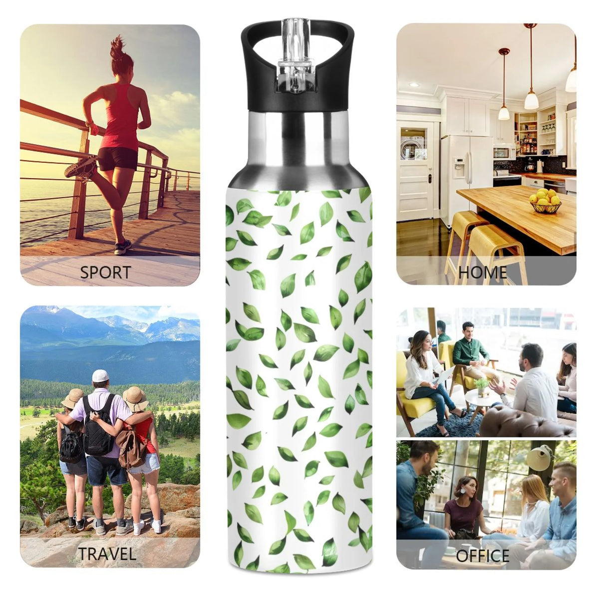 20 oz Kids Stainless Steel Insulated Water Bottle with Straw Lid Q321