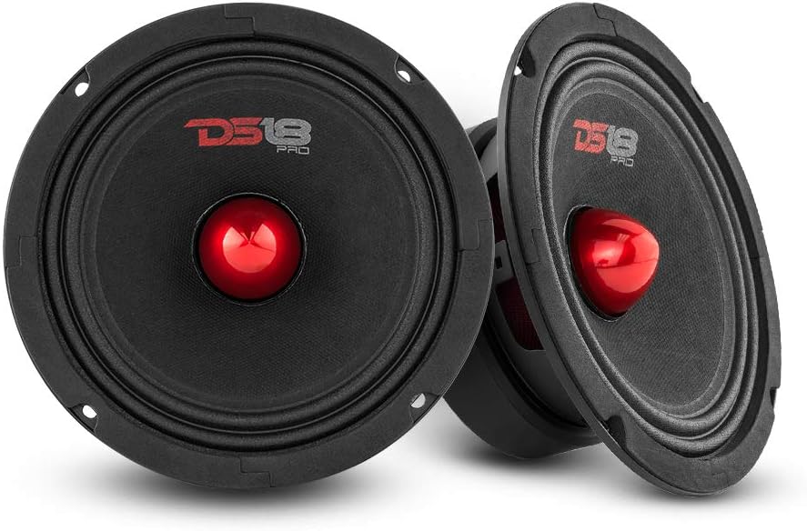 6.5 Midrange Red Aluminum Bullet 480W Max 4 Ohms Car Speakers O371083