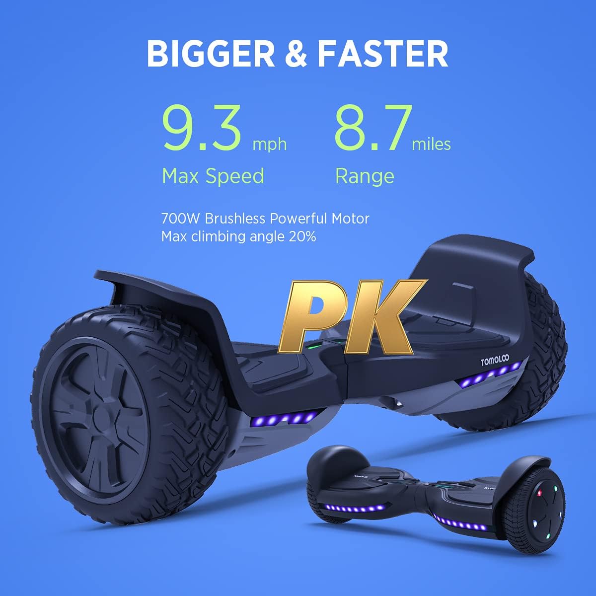 8.5'' All Terrain Self Balancing Hoverboard with Bluetooth and LED Lights E907