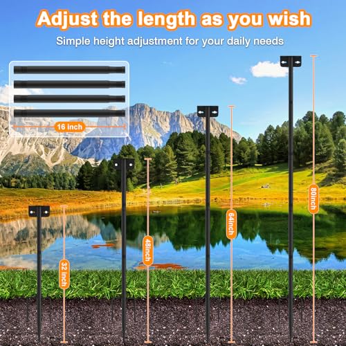 2 Pack 80 Inch Adjustable Bird Feeder Pole F77637