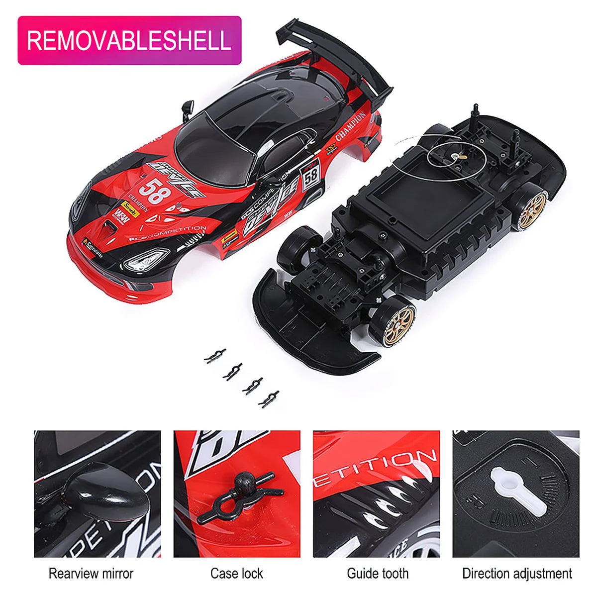 1/16 4WD Remote Control Drift Car with 2 Sets Tires I2638