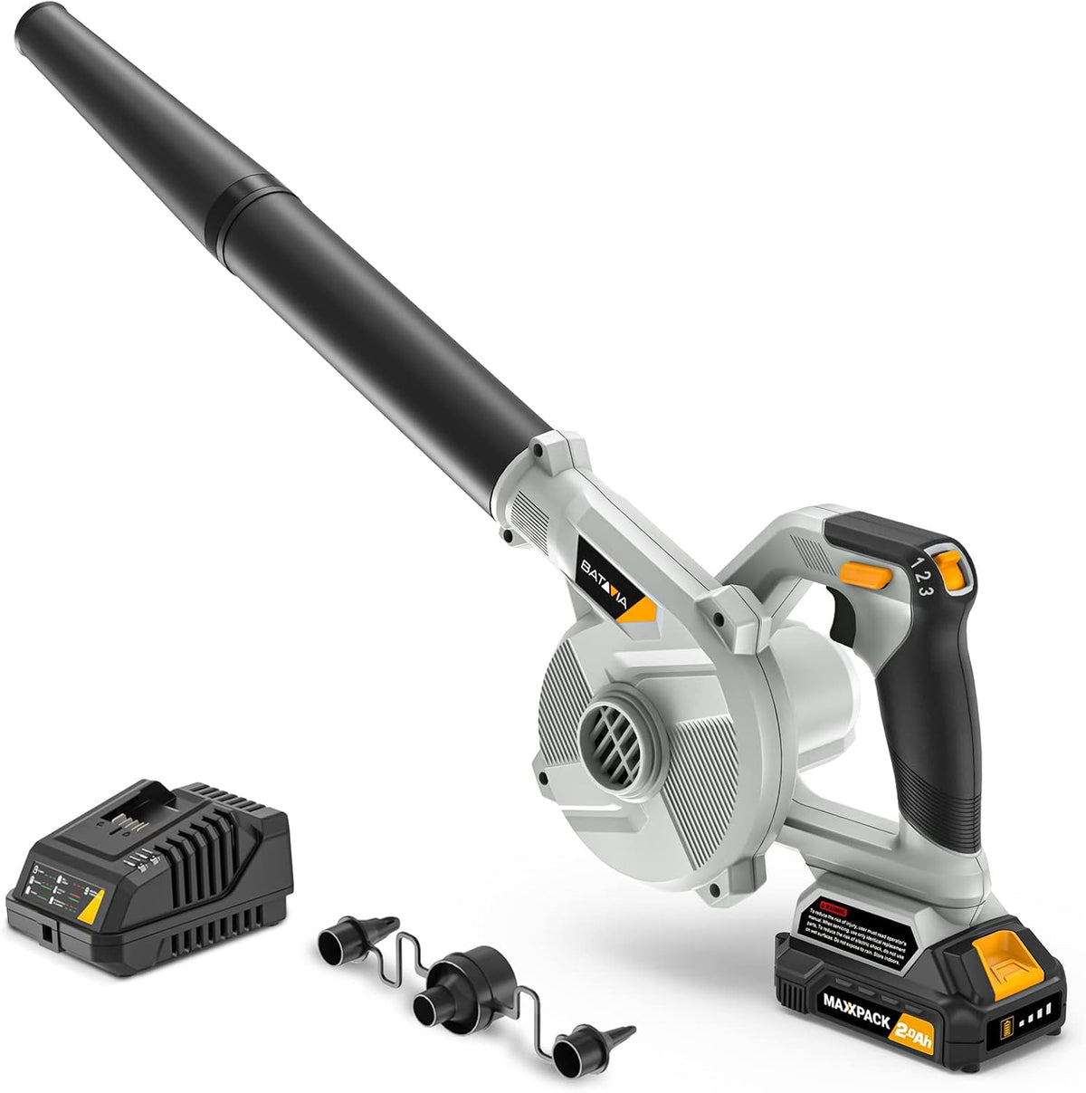 20V Cordless Electric Leaf Blower & Vacuums with Charger & 2.0Ah Lithium Battery J4030