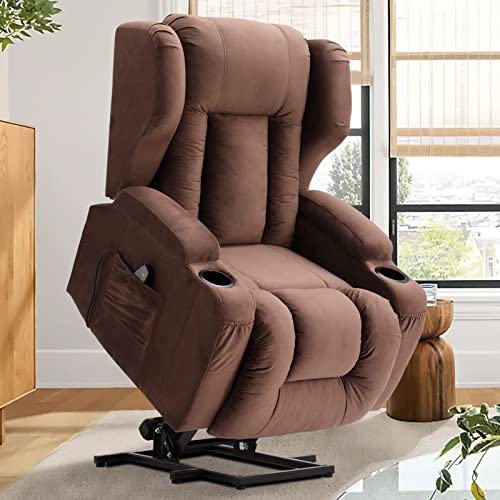 Overstuffed Power Lift Recliner Chair with Massage and Heating Y957051