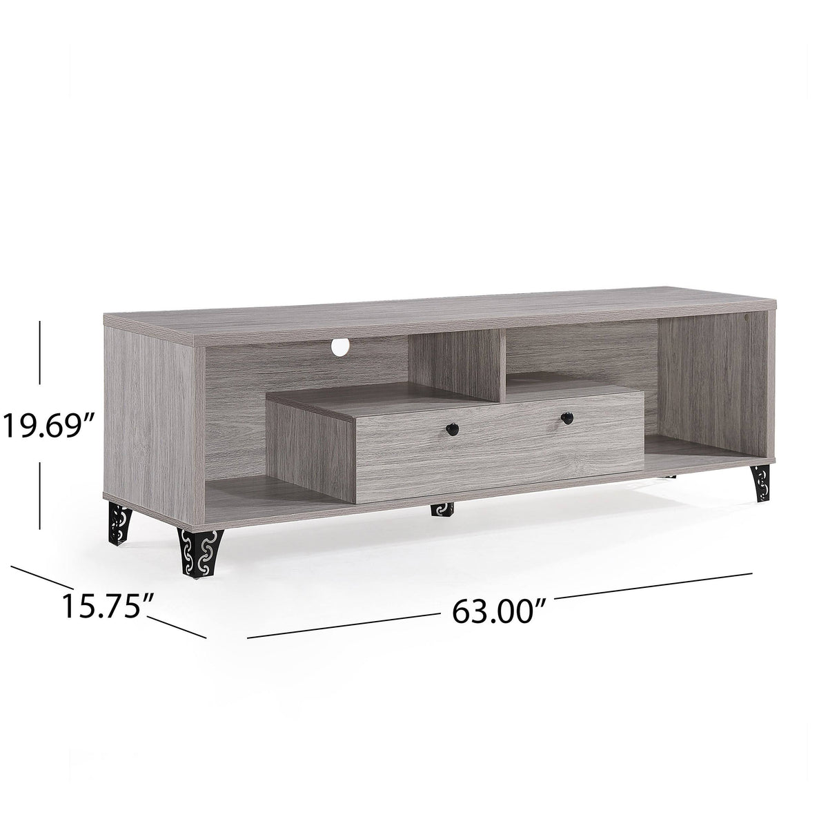 Gray Oak 2 Piece TV Stand and Bookcase Set V5394