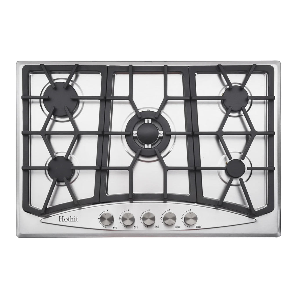 30 Inch Propane Gas Cooktop, 5 Burner Built-in Stainless Steel Gas Stove Top Z27972