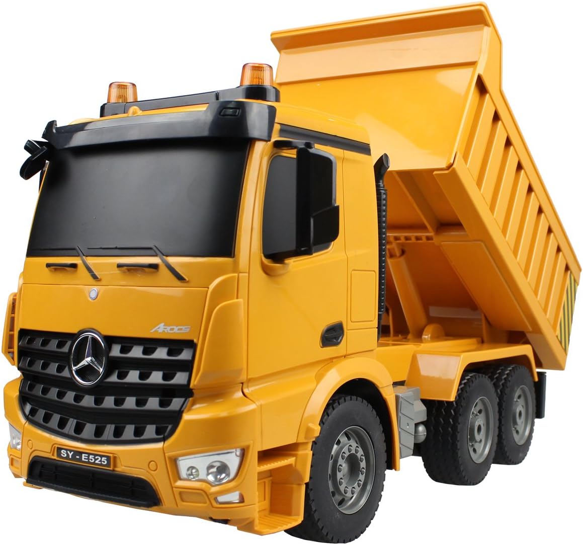 1/20 Scale 6 Channel RC Dump Truck Construction Vehicle Toy, Pack of 2 C100236