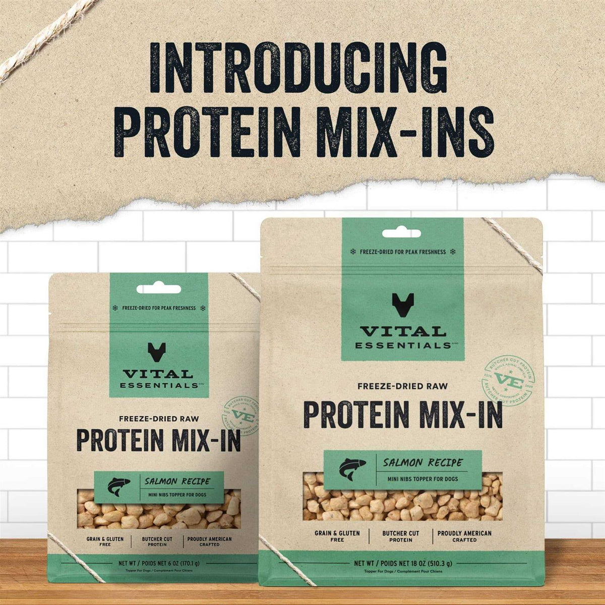 Freeze Dried Raw Salmon Recipe Mini Nibs Topper for Dogs Y490