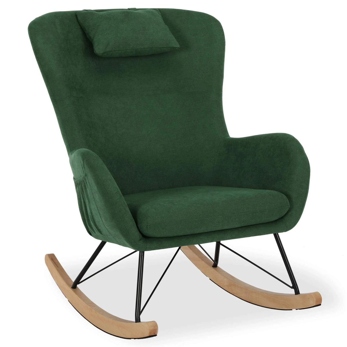 Green Rocker Chair with Storage Pockets K455