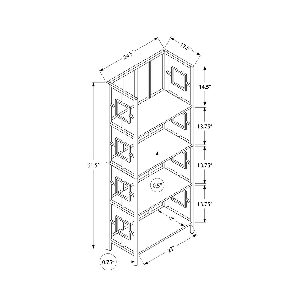 Black Four Tier Etagere Bookcase O555378