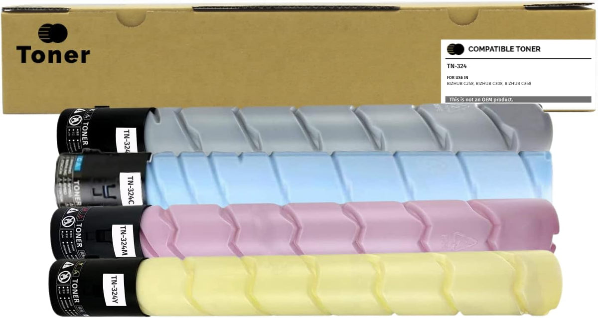 Compatible Konica Minolta 4-Pack TN-324 Replacement Toner K2788