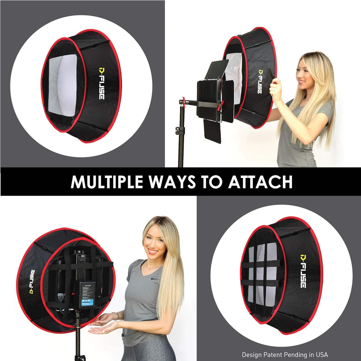 Collapsible Softbox for LED Light Panel, Trapezoid 11.5"x11.5", Pack of 2 E8723