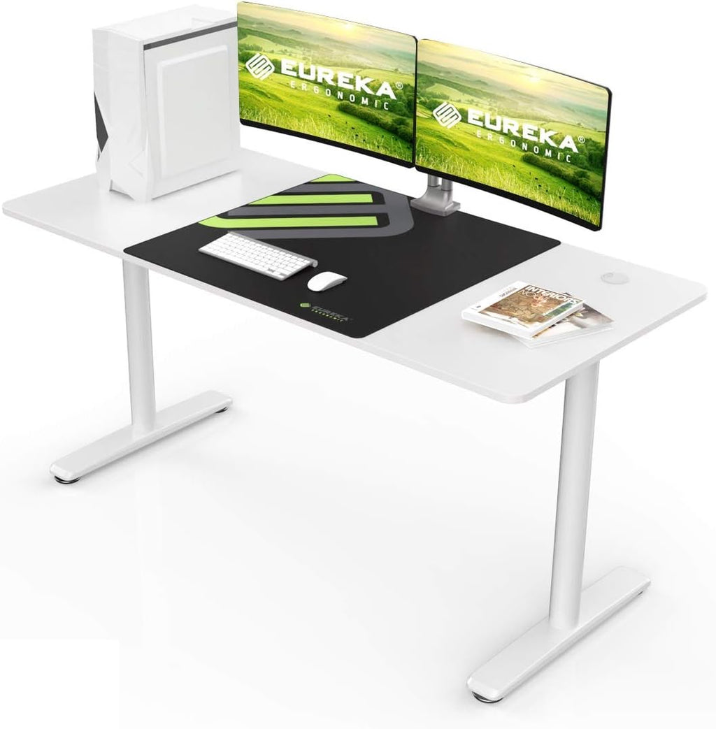 White Desk 47 with Mouse Pad Cable Management X918253