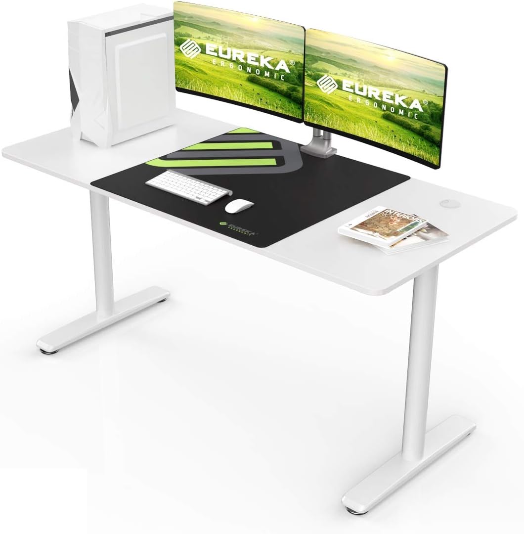 White Desk 47 with Mouse Pad Cable Management X918253