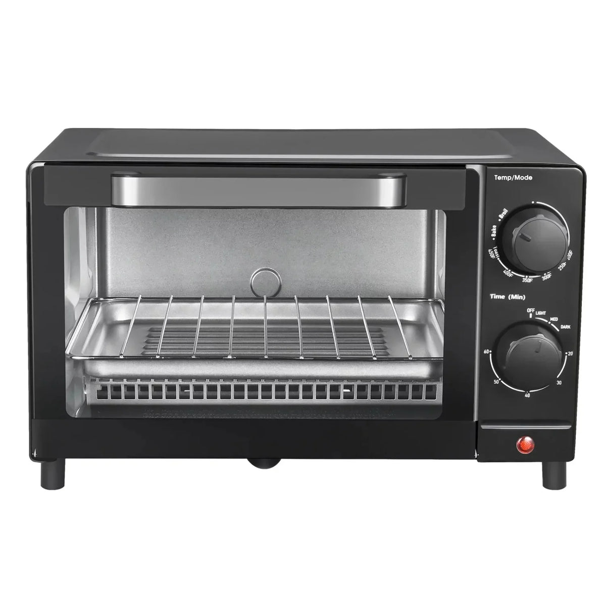 4-Slice Toaster Oven with Baking Rack and Pan in Black J36467