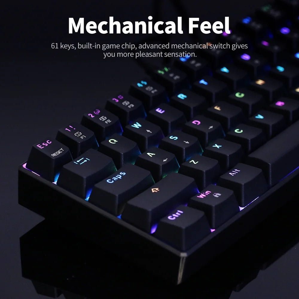 61 Keys RGB USB Mechanical Gaming Keyboard F72444