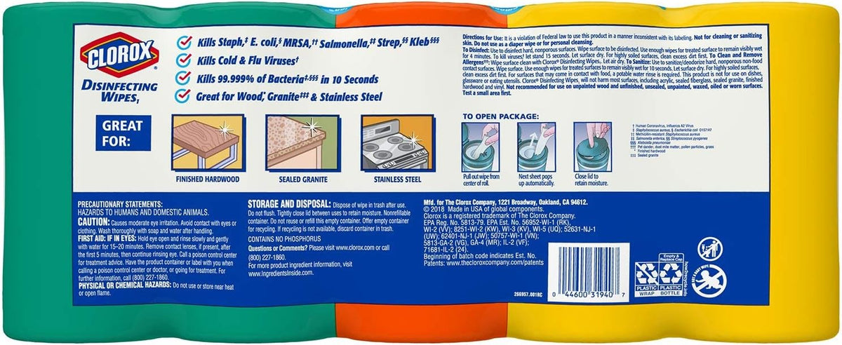 78 Count Disinfecting Wipes Variety Pack (Pack of 5) T54453