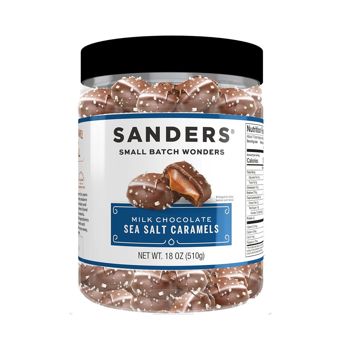 Milk Chocolate Sea Salt Caramels - 18 oz Tub G5551