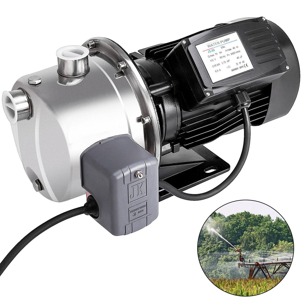 Stainless Shallow Well Jet Pump with Pressure Switch S37058