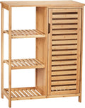 Bamboo Bathroom Cabinet with Doors and 3 Side Shelves U560669