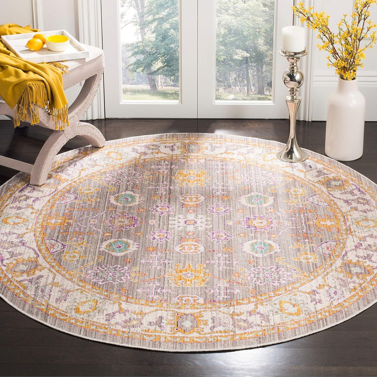 Runner Rug - 3' x 8', Grey & Cream, Distressed Design L637258