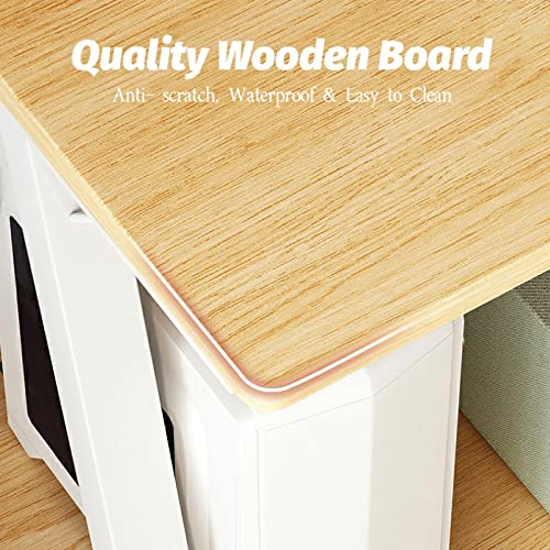 30 Inch Oak Computer Desk with Monitor Stand and Storage Shelves Q62838