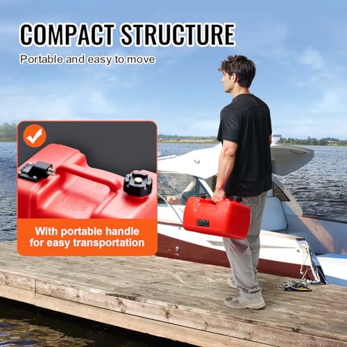 12 Gallon Portable Plastic Boat Fuel Tank T5652