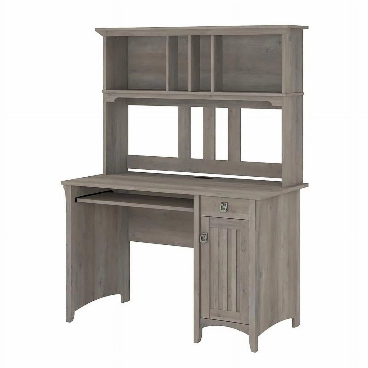 Driftwood Gray Small Computer Desk with Hutch B9409