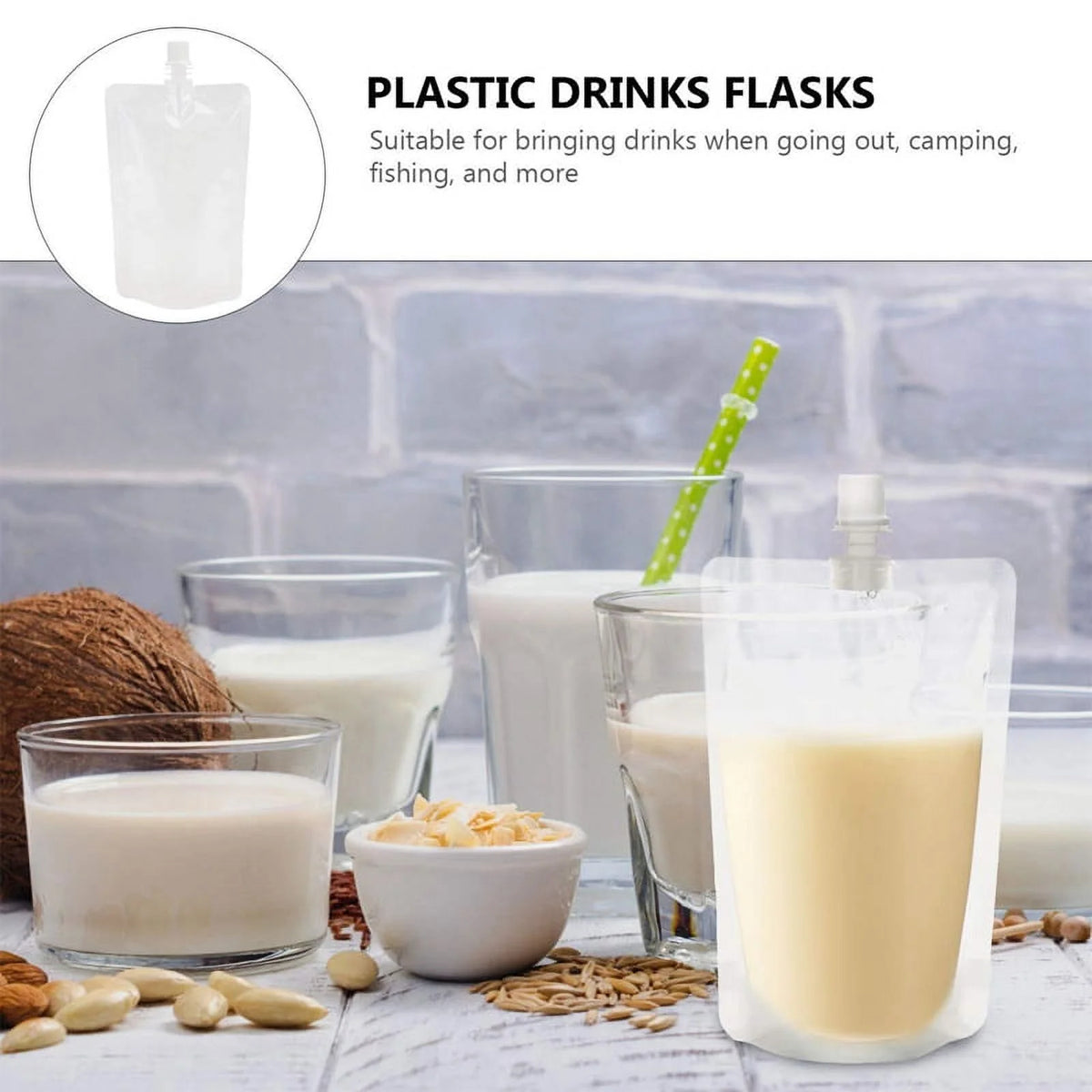 50PCS 100Ml Liquid Stand Bag Leak Proof Drink Packaging Bag Spout Pouch P49640