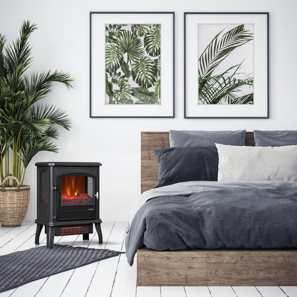 Black Infrared Quartz Electric Fireplace Stove Heater U862
